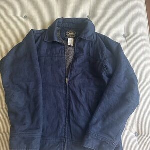 Patagonia Rhythm High Wire Hemp Jacket Size M Denim Boa Lining Zip Closure Men's